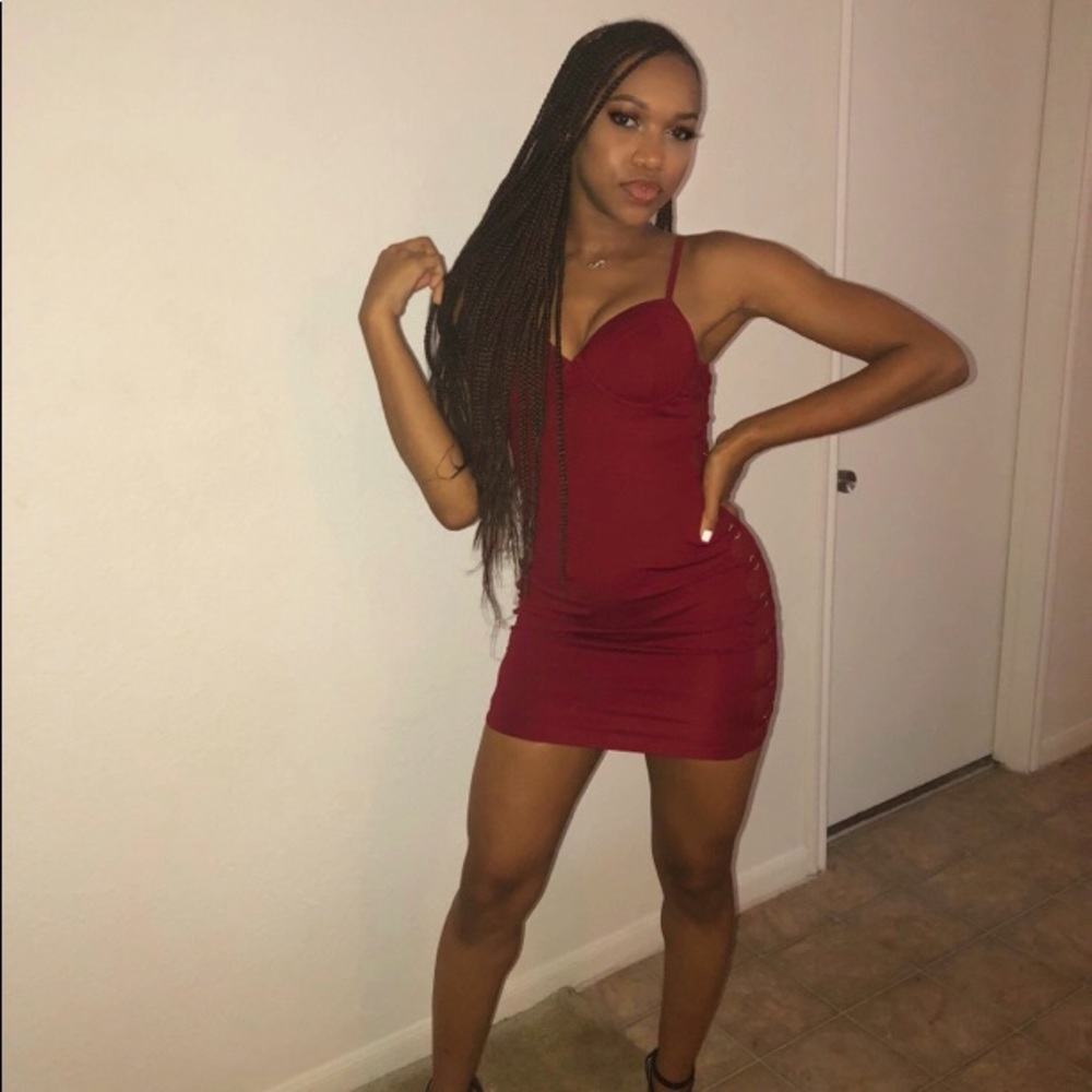 Red, Form-fitting Night Out Dress
